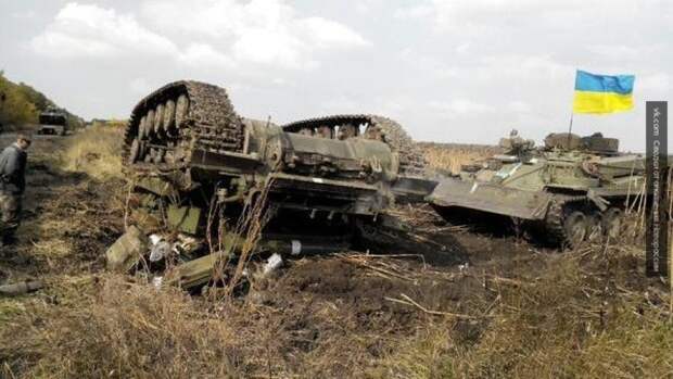 Провокация не удалась: БМП ВСУ с десантом подорвались на мине «Правого сектора»