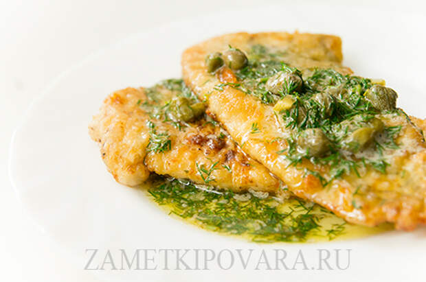 Жареная камбала по-гренобльски