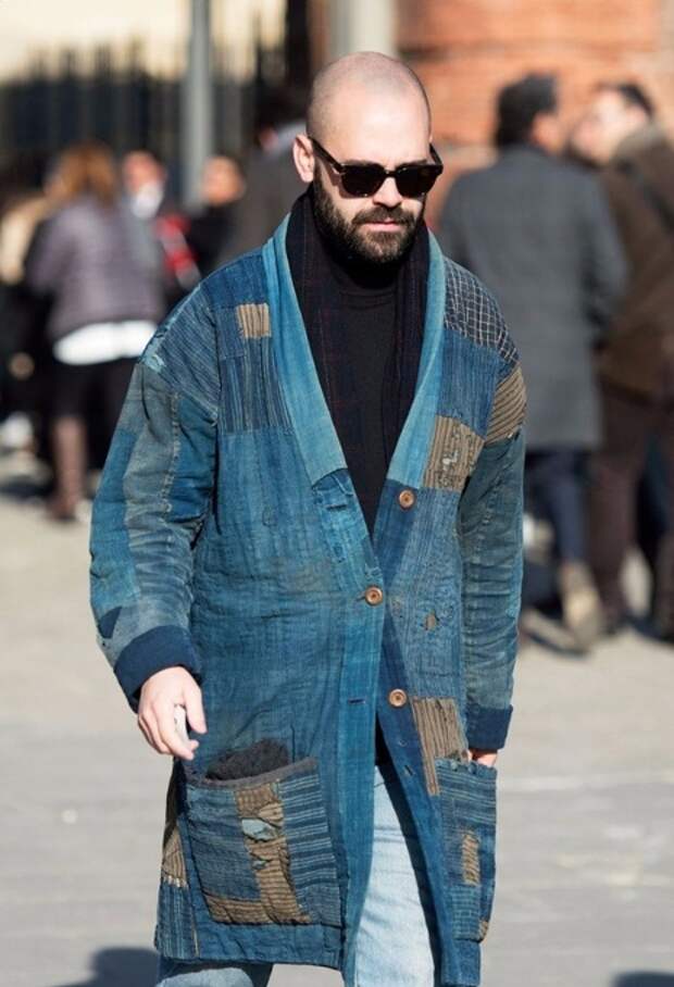 Мужское пальто в стиле боро