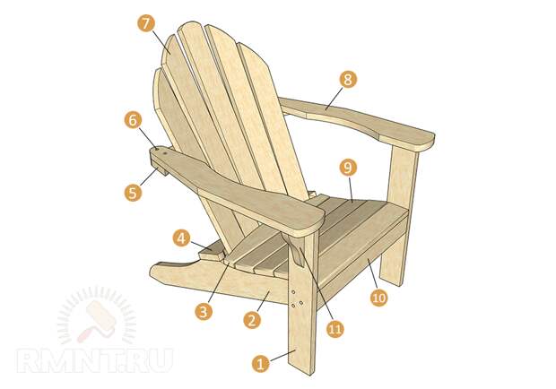 Как сделать стул или кресло из дерева: адирондак своими руками