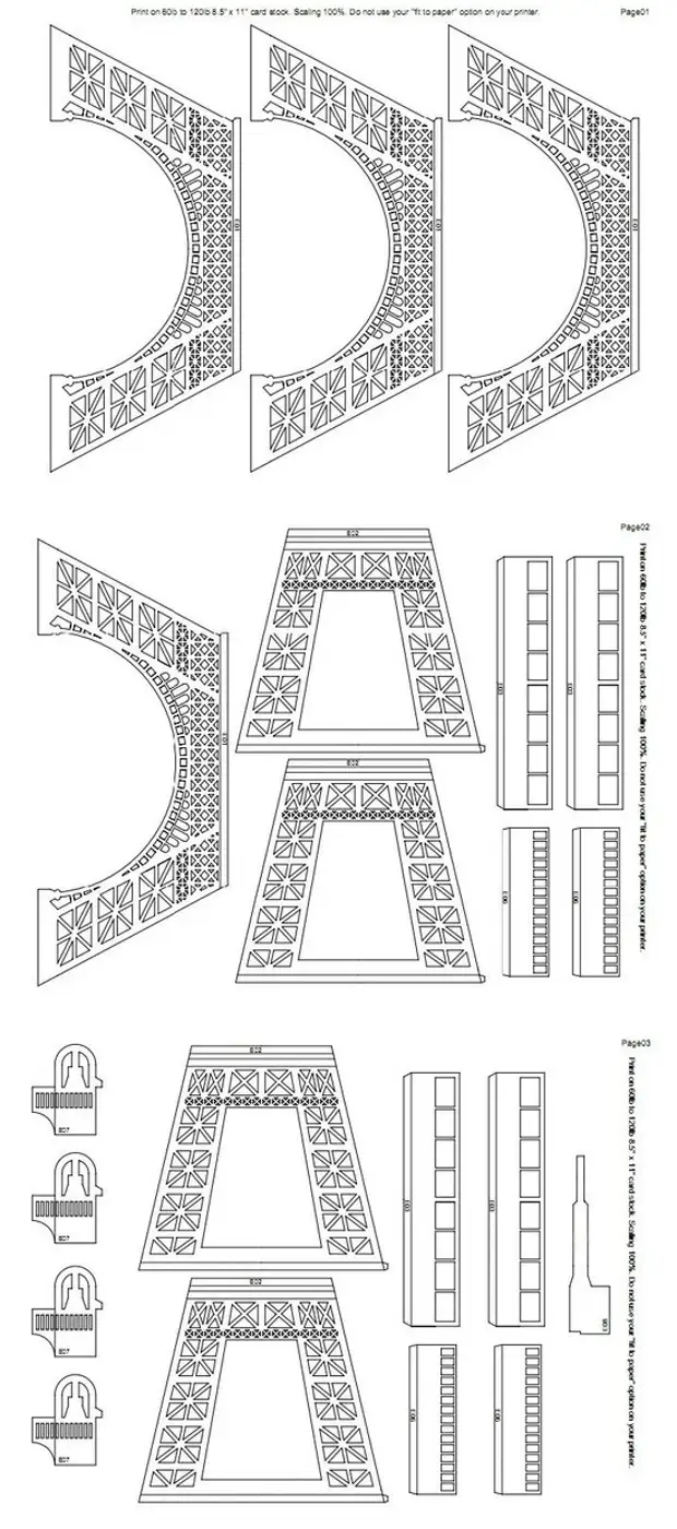 Схема эйфелевой башни из спичек