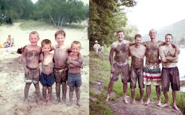 Интернет-пользователи воссоздают свои детские фотографии