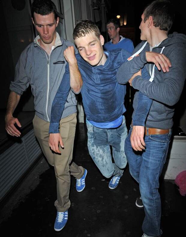 Gijs van Hoecke the Belgian pursuit cyclist is seen departing Mahiki's in Central London looking rather worse for wear