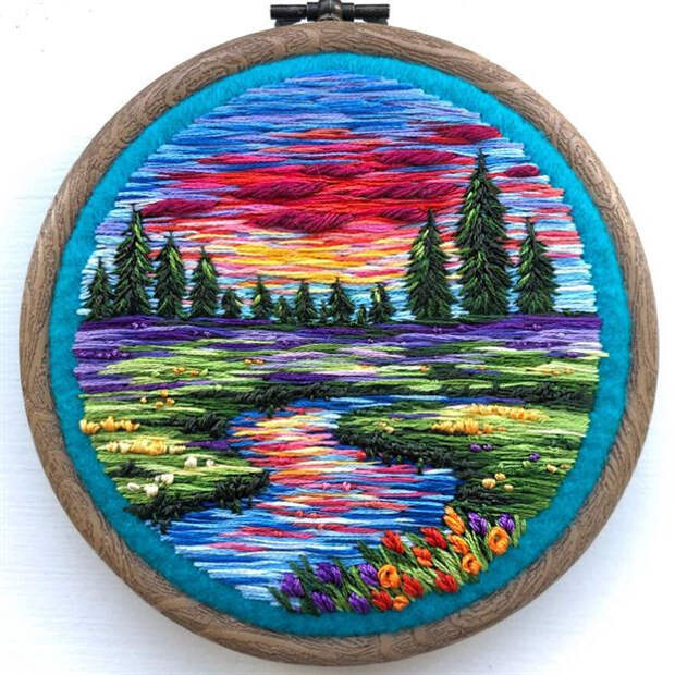 Удивительные вышитые пейзажи от Sew Beautiful