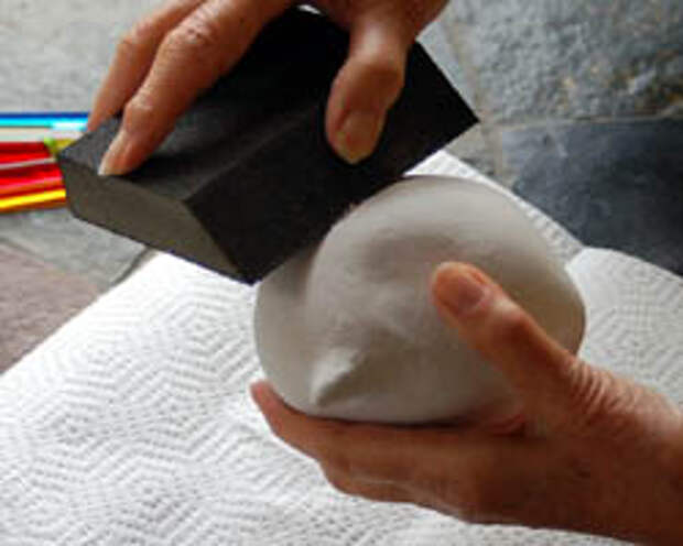 sanding the bird
