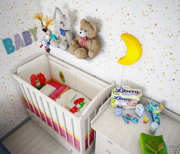 Дизайн детской комнаты, детская для младенца