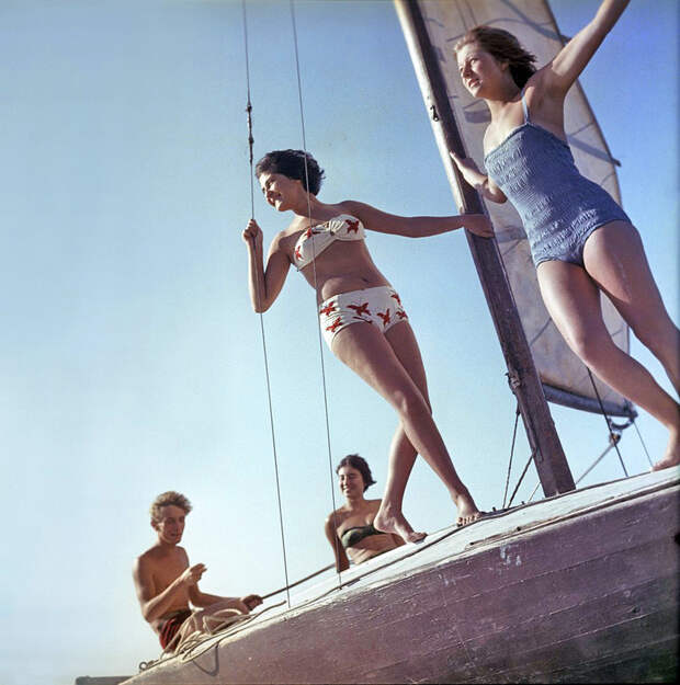 Прогулка на яхте, Московская область. 1963: СССР в фото, подборка