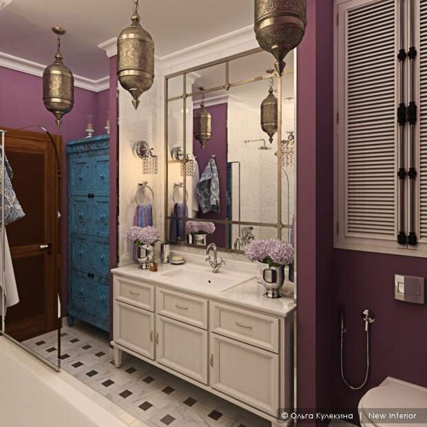 Интерьер ванной комнаты, дизайн ванной