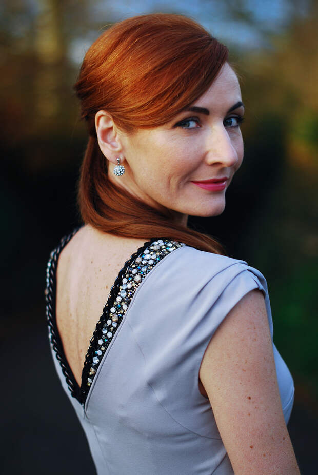 Bastyan Arin cocktail dress with deep V back
