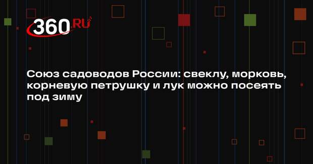 Союз садоводов России: свеклу, морковь, корневую петрушку и лук можно посеять под зиму