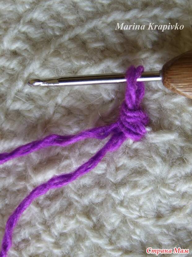 Совместное вязание накидки на табурет "Цветик-семицветик"