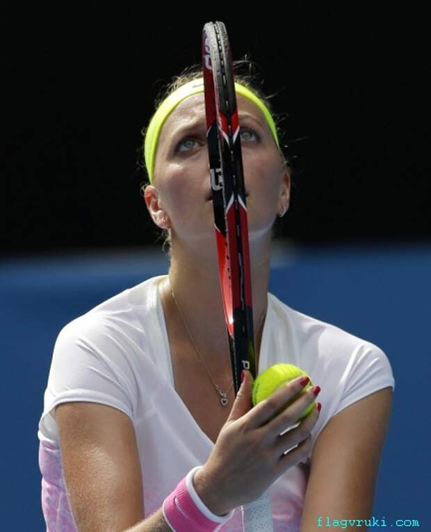 Чешская теннисистка Петра Квитова сыграла против нидерландки Ришел Хогенкамп во время первого тура Открытого чемпионата Австралии в Мельбурне.