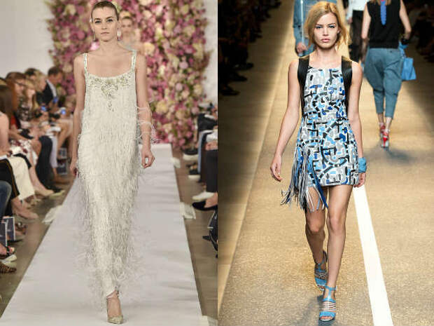 Декор и отделка модных платьев весна-лето 2015