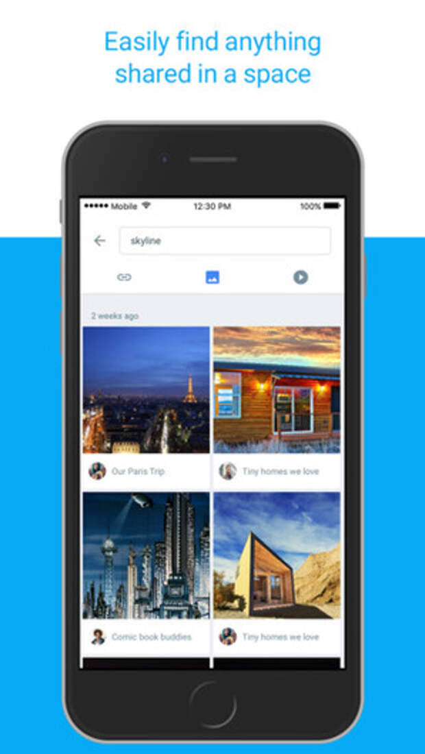Google Spaces для iOS: поиск