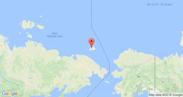 остров врангеля на карте
