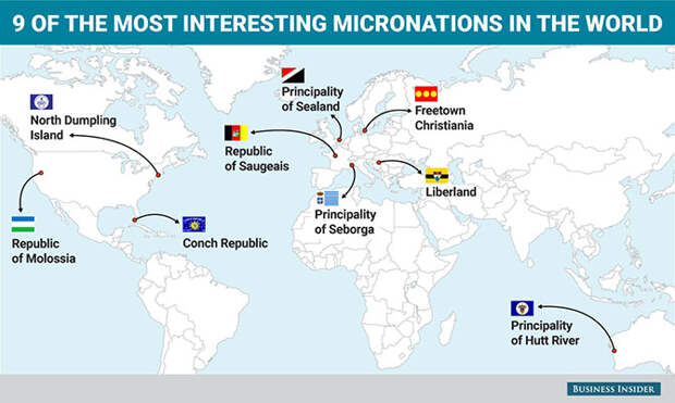 9 самых странных самопровозглашенных государств на карте мира