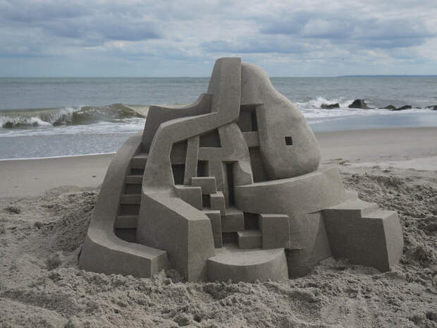 Песчаная геометрия Келвина Сейберта архитектура, песок, пляж