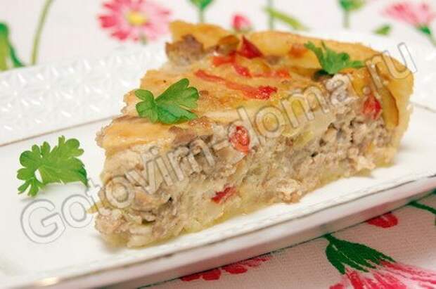 Мясной пирог с болгарским перцем