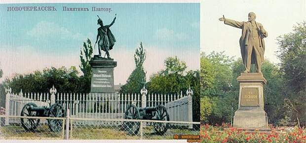 Новочеркасск. Памятник М.И.Платову, открыт в 1853 году. Демонтирован в 1923 году.