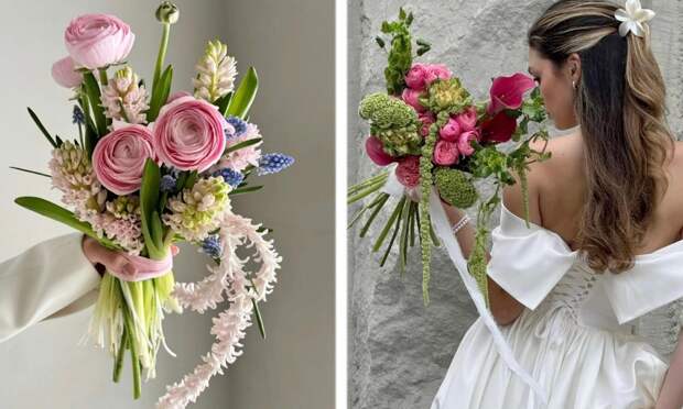 Свадебные тренды 2026: яркие букеты и цветы из бисера вместо белых лилий