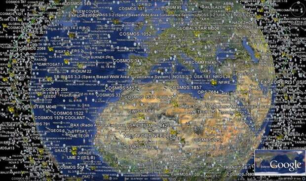 Карта космических обломков космос, мусор, ракета, свалилось, упало с неба, шар
