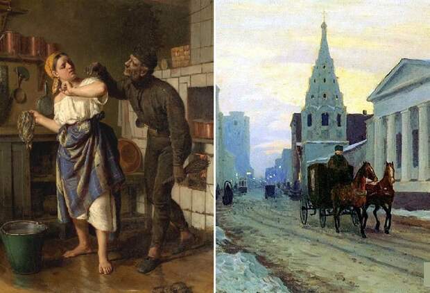 Трубочист. Художник: Фирс Журавлев./ Извозчики старой Москвы.(1800) Художник: Федор Алексеев.