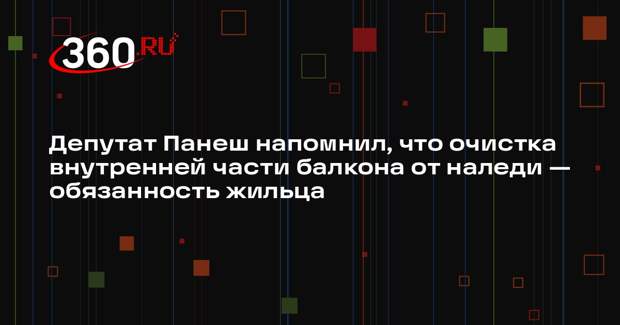 Депутат Панеш напомнил, что очистка внутренней части балкона от наледи — обязанность жильца