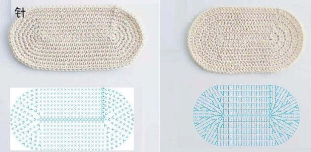 Схема вязания крючком овального коврика и сумочки (3) (616x302, 194Kb)