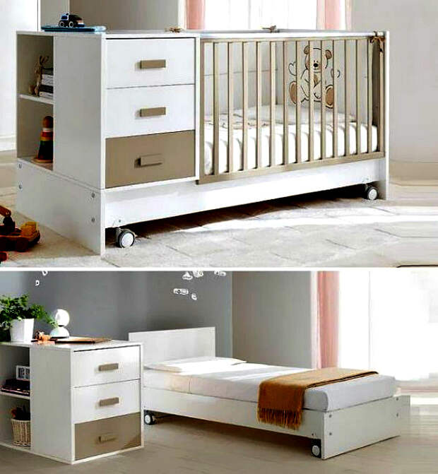 Комплект детской трансформирующейся мебели. | Фото: Pinterest – Пинтерест.