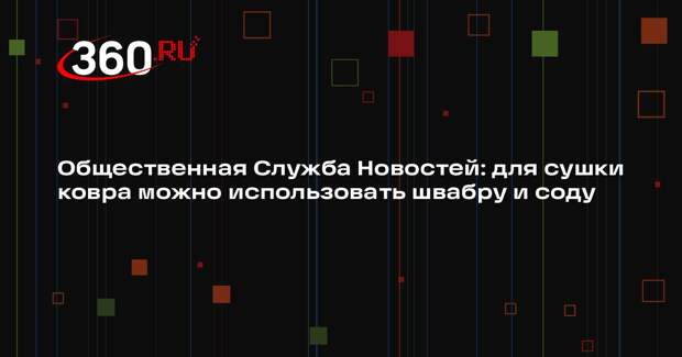 Общественная Служба Новостей: для сушки ковра можно использовать швабру и соду