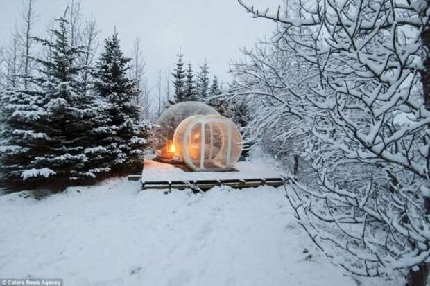 Отель в Исландии мыльные пузыри с видом на звезды