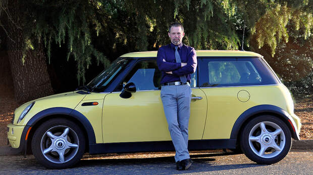 J.D. and his Mini Cooper