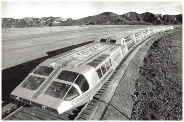 Атомный суперпоезд, 1979 (прототип) вагоны, железнодорожные, изобретения, поезда, рельсы, факты, фантазии
