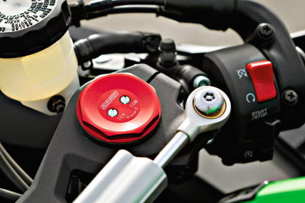 Kawasaki устанавливает регулируемый демпфер &Ouml;hlins уже в базе.
