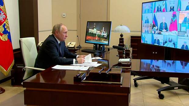 Владимир Путин проводит совещание 16 марта 2022 года / Фото: kremlin.ru