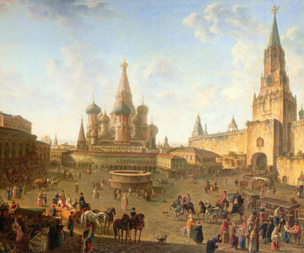 Ф.Алексеев. Красная площадь в Москве. 1801 г.