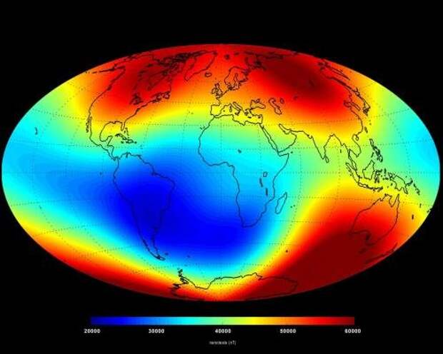 Карта магнитного поля Земли