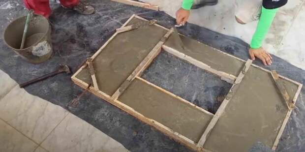 Столешница из бетона с отверстием под раковину
