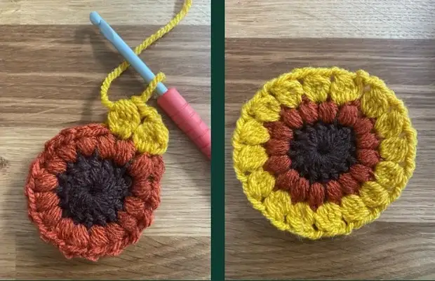 Как связать бабушкин квадрат «Подсолнух»: мастер-класс