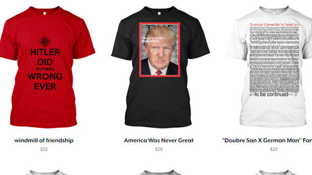 Американская компания выпустила футболки с надписью «Гитлер не сделал ничего плохого»