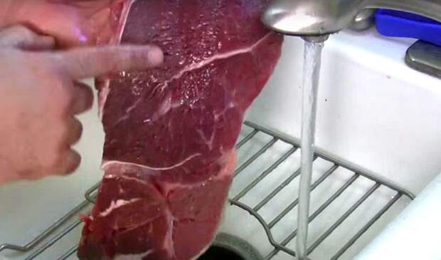 промывание мяса фото