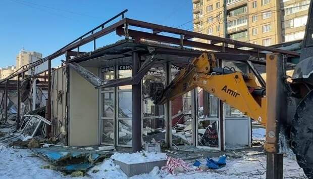 КИИ: павильон с кафе на Энтузиастов продолжают сносить