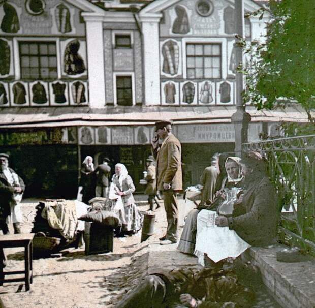 На рынке. Санкт-Петербург, 1896 г. история, прошлое, фото