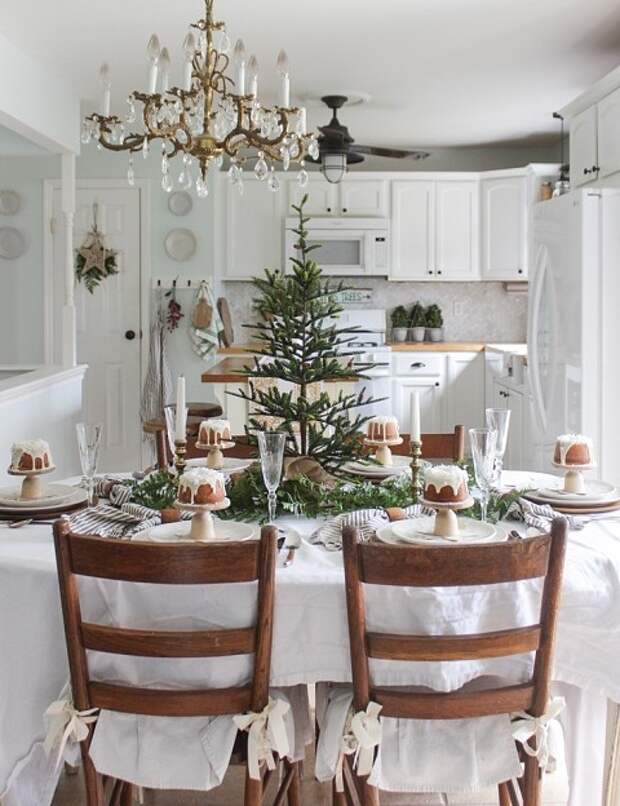 Если вы уже нарядили елку в гостиной, в столовой или на кухне вы вполне можете поставить такое небольшое дерево. В данном варианте даже не потребовалось никакого праздничного декора — его...