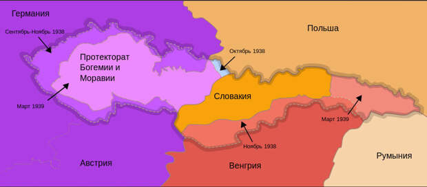 Карта Чехословакии 1939 года Карта Чехословакии 1939 года