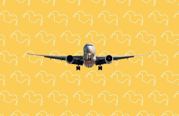 A plane flight straight at the viewer