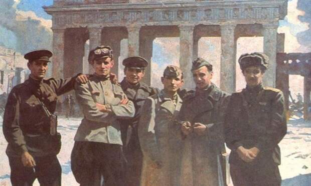 2 Михайлов Алексей. У Бранденбургских ворот 9 мая 1945 года. (700x421, 72Kb)