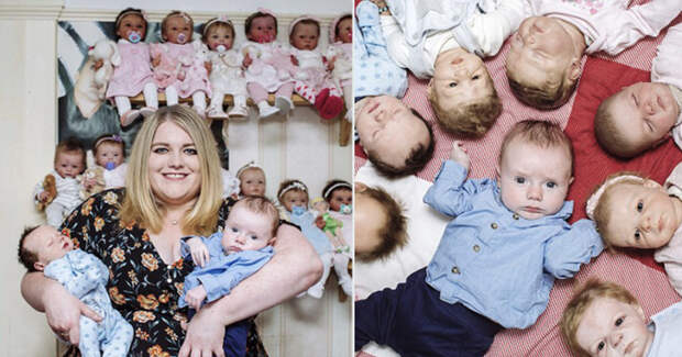 Молодая мама собрала коллекцию искусственных младенцев