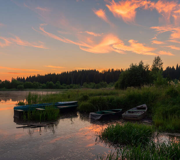 Закат на реке, Кировская область