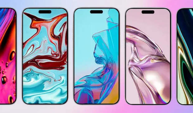 15 крутых абстрактных обоев в стиле «Liquid Glass» для iOS 26 (жидкое стекло)